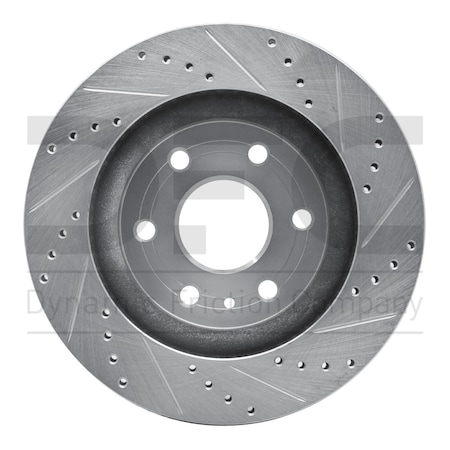 Dynamic Friction Co Brake Rotor Drilled And Slotted Silver, 631-48054L 631-48054L